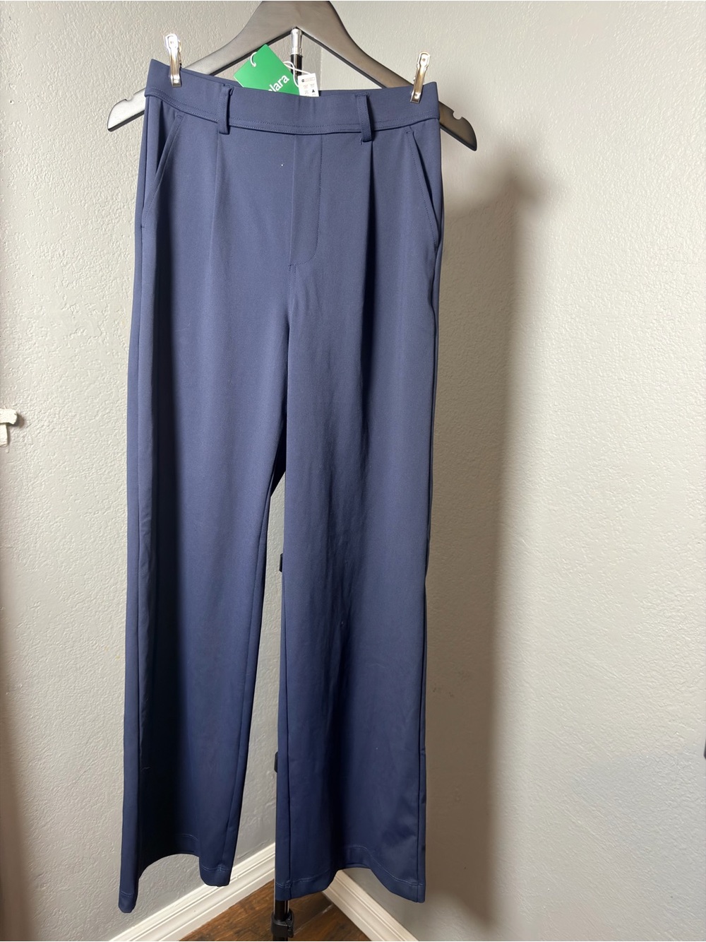 HALARA Navy Wide-Leg Trousers with Tailored Waistband